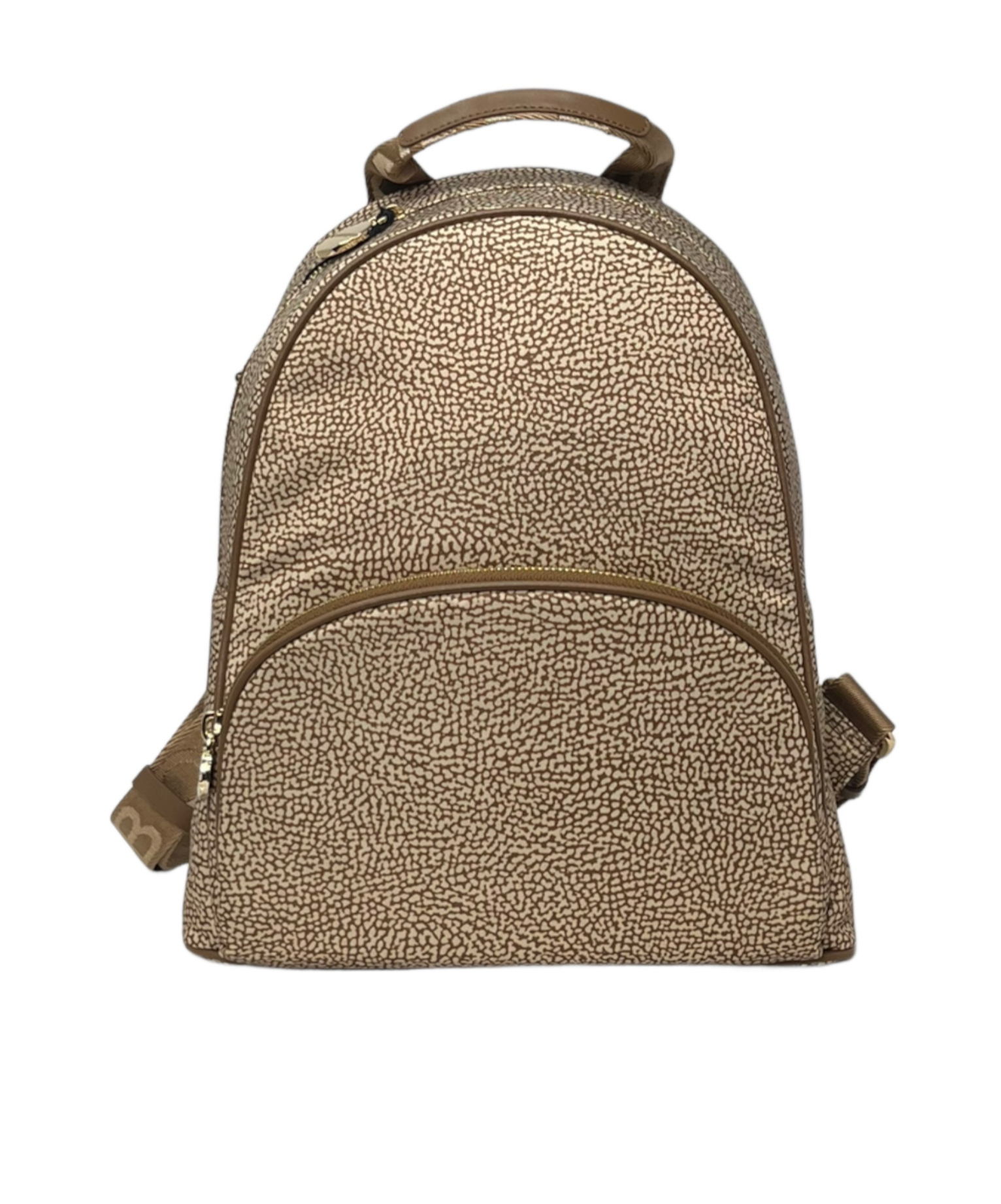 Borbonese Zippered Backpack In Nude