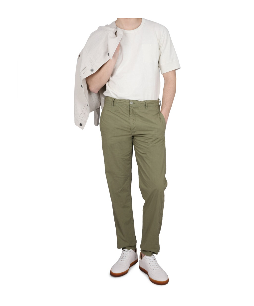 ASPESI STRAIGHT-LEG COTTON CHINO TROUSERS