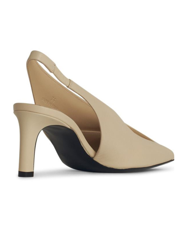 Jil Sander White Slingback Pumps With Square Toe And High Heel In Leather Woman In Nude