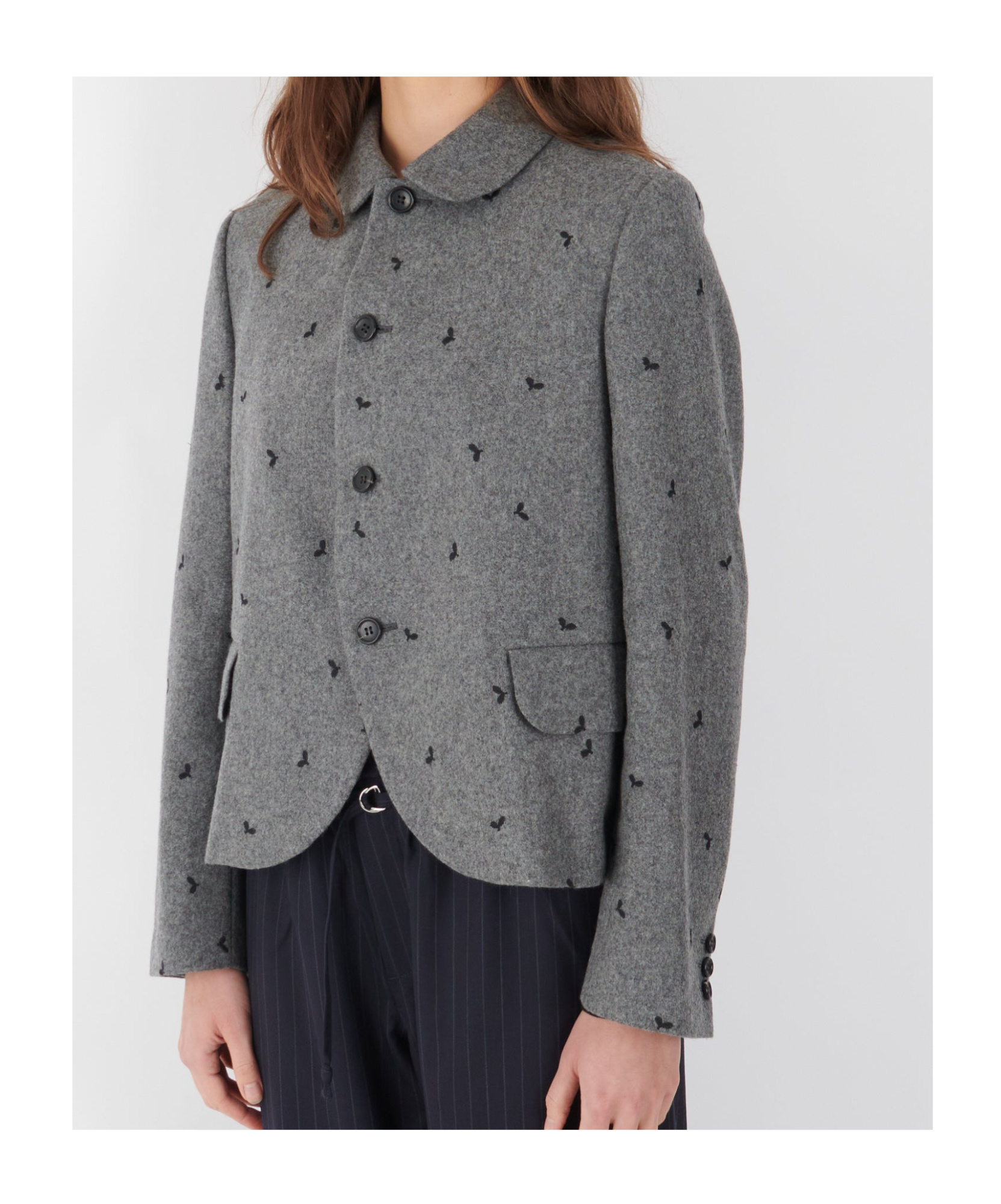 Comme Des Garçons Long-sleeved Casual Jacket In Gray