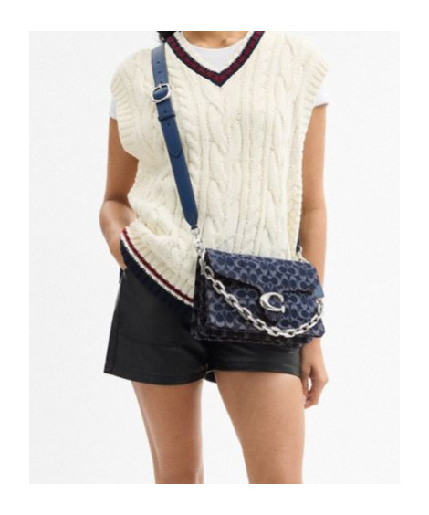COACH CHAIN TABBY SHOULDER BAG IN SIGNATURE DENIM