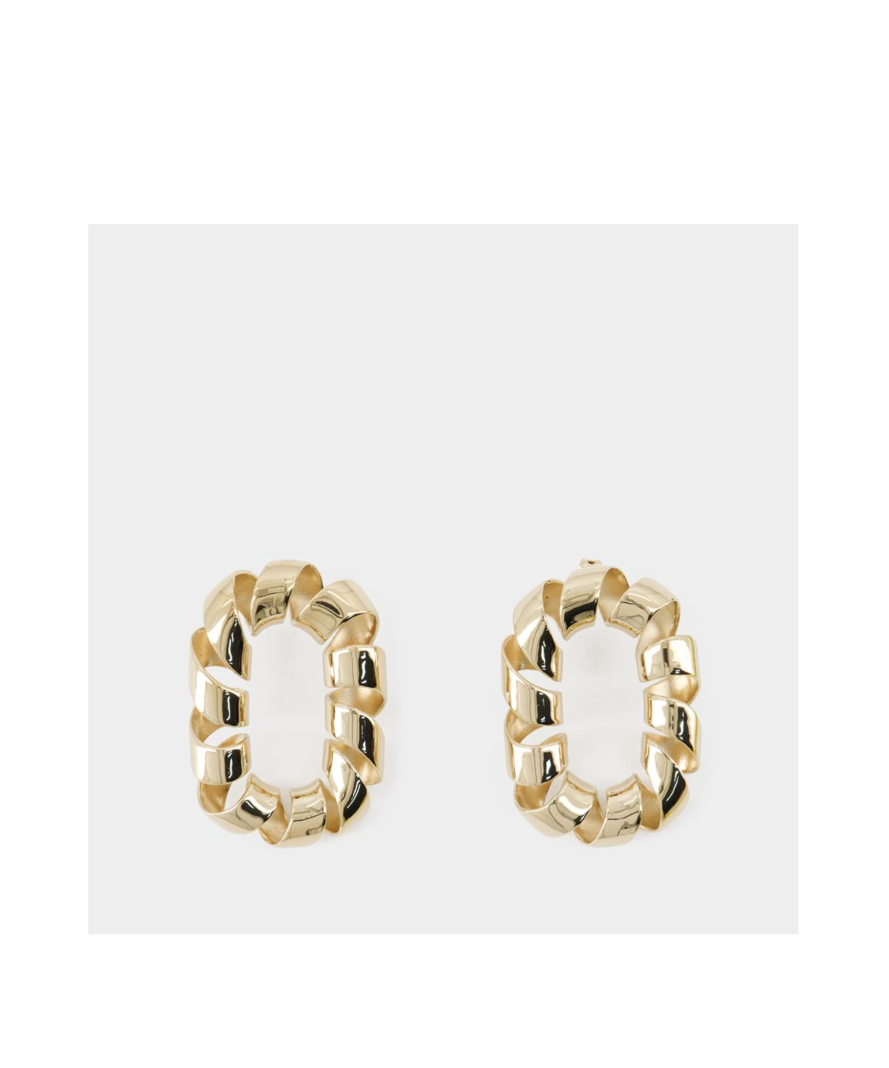 Rabanne Xl Twisted Link Earrings In Yellow