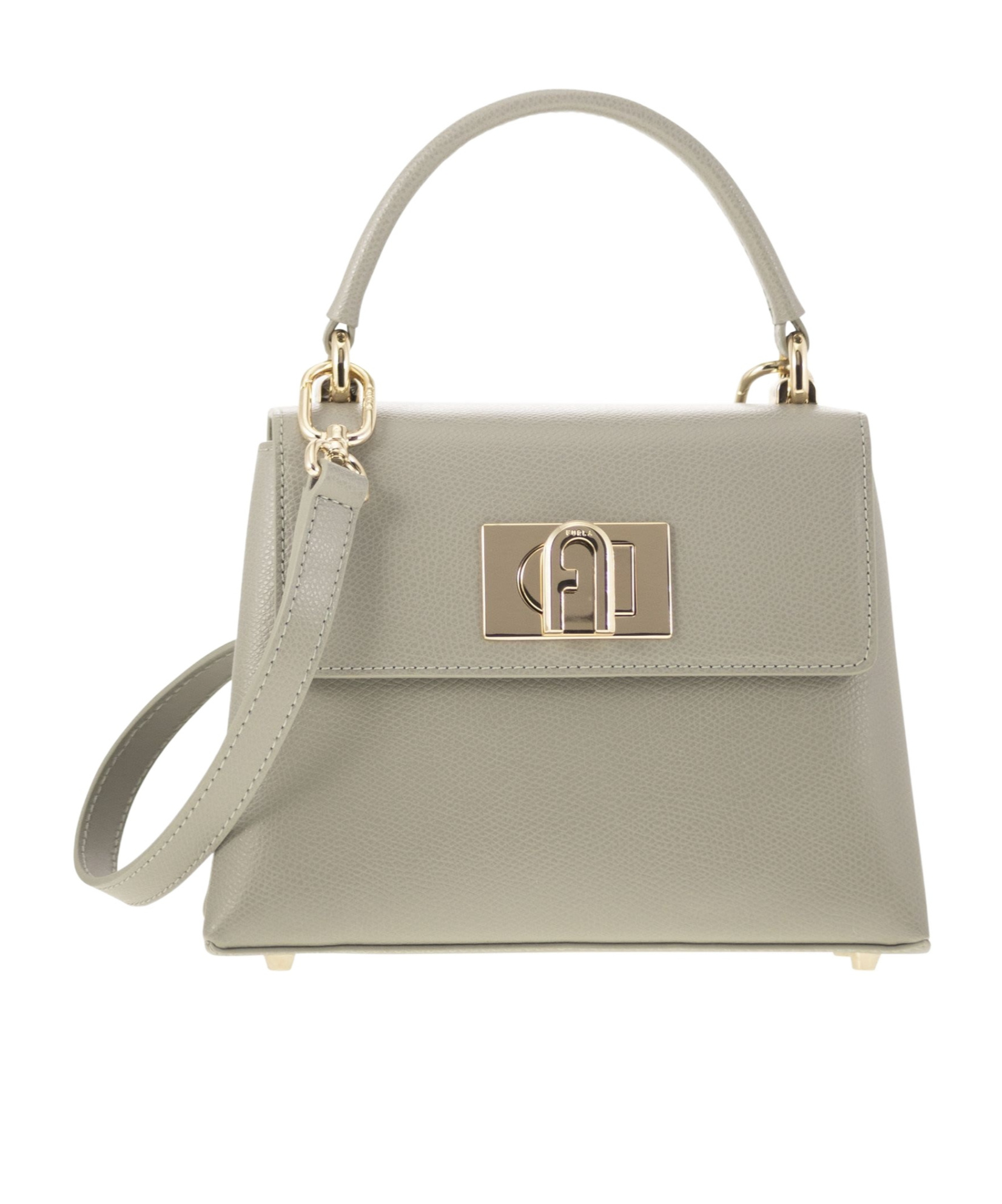 Furla 1927 Mini Top Handle Leather Satchel In Neutral