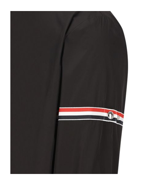 Thom Browne Short Jacket With Tricolor Inserts In Black