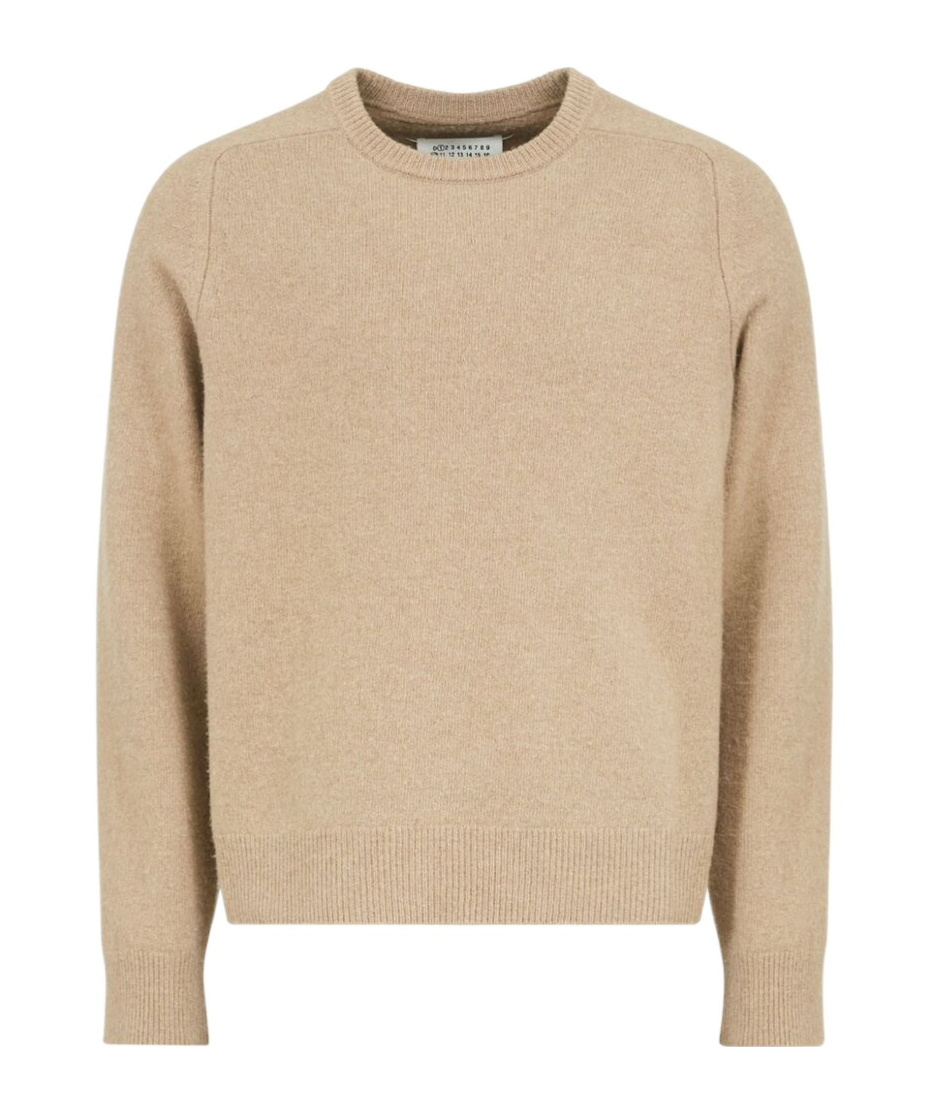 Maison Margiela Four-stitches Wool Crewneck Sweater In Nude