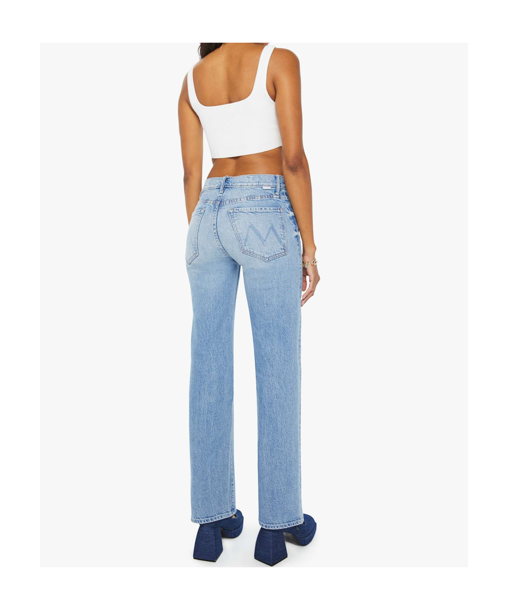 Mother The Kick It Wide-leg Jeans In Blue