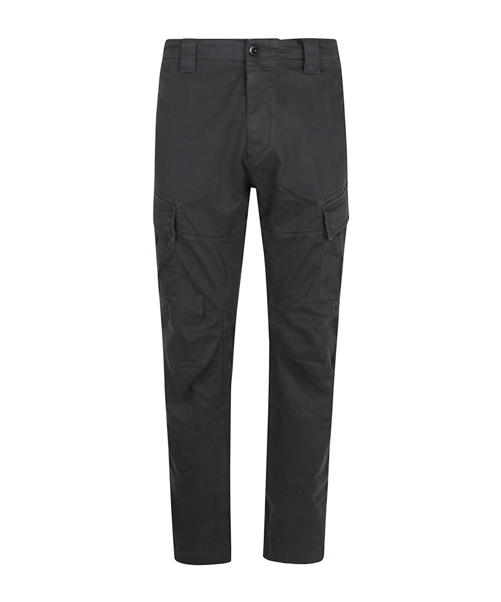 C.p. Company Logo Badge Cargo Pants Gray In Black