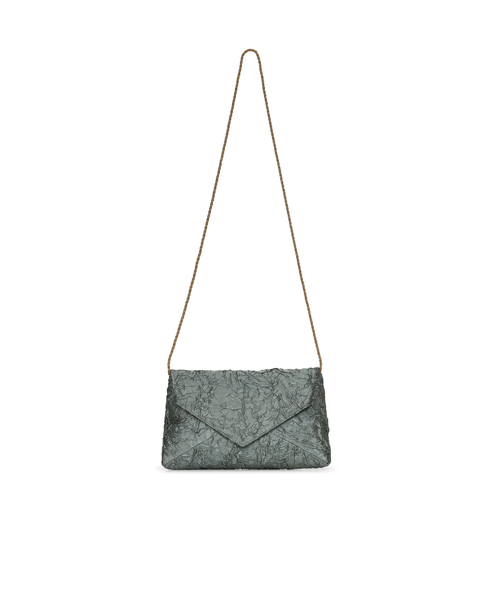 Dries Van Noten Womens Raffia Envelope Crinkled Woven Clutch Bag In Gray