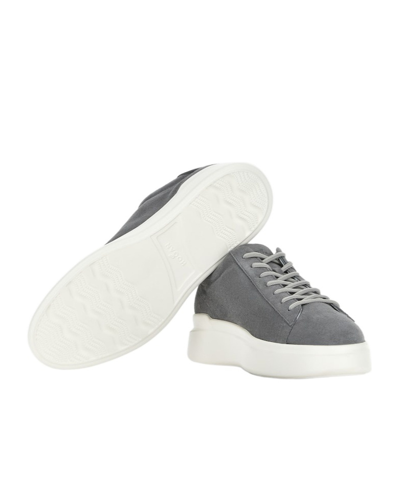 Hogan Man Sneakers Light Grey Size 9 Soft Leather In Gray