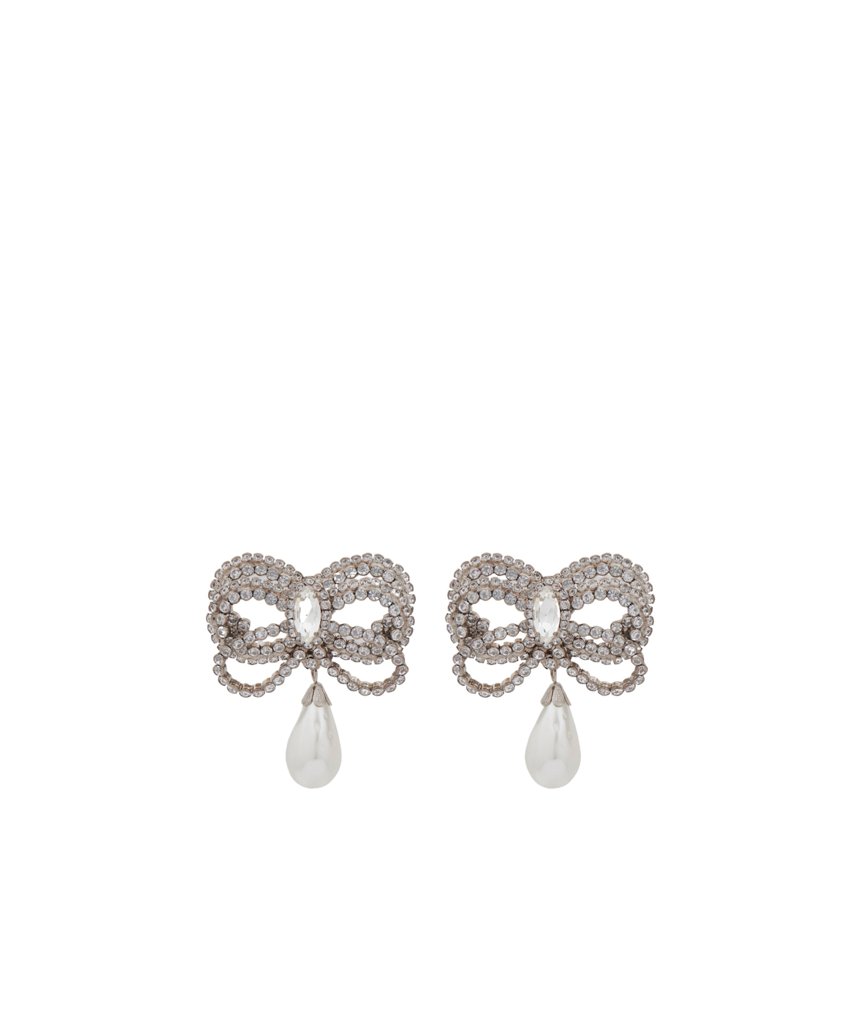 Alessandra Rich Hypoallergenic Brass Earrings In Gray