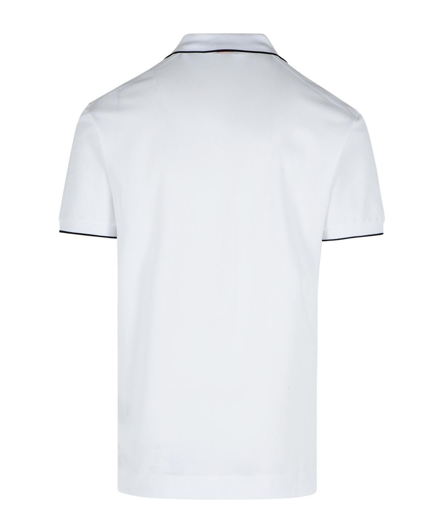 Shop Zegna Logo Embroidered Short-sleeved Polo Shirt In White