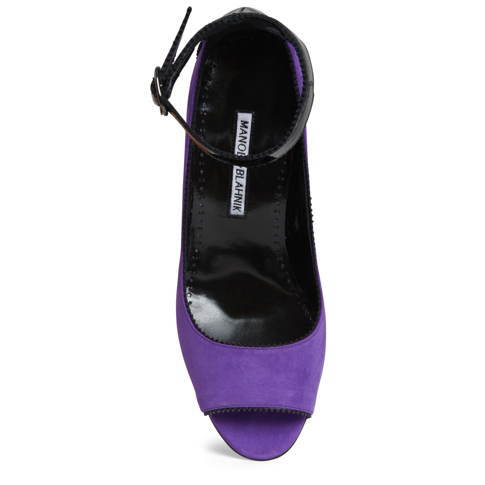 Manolo Blahnik Kadirasa Suede Open-toe Pumps In Black
