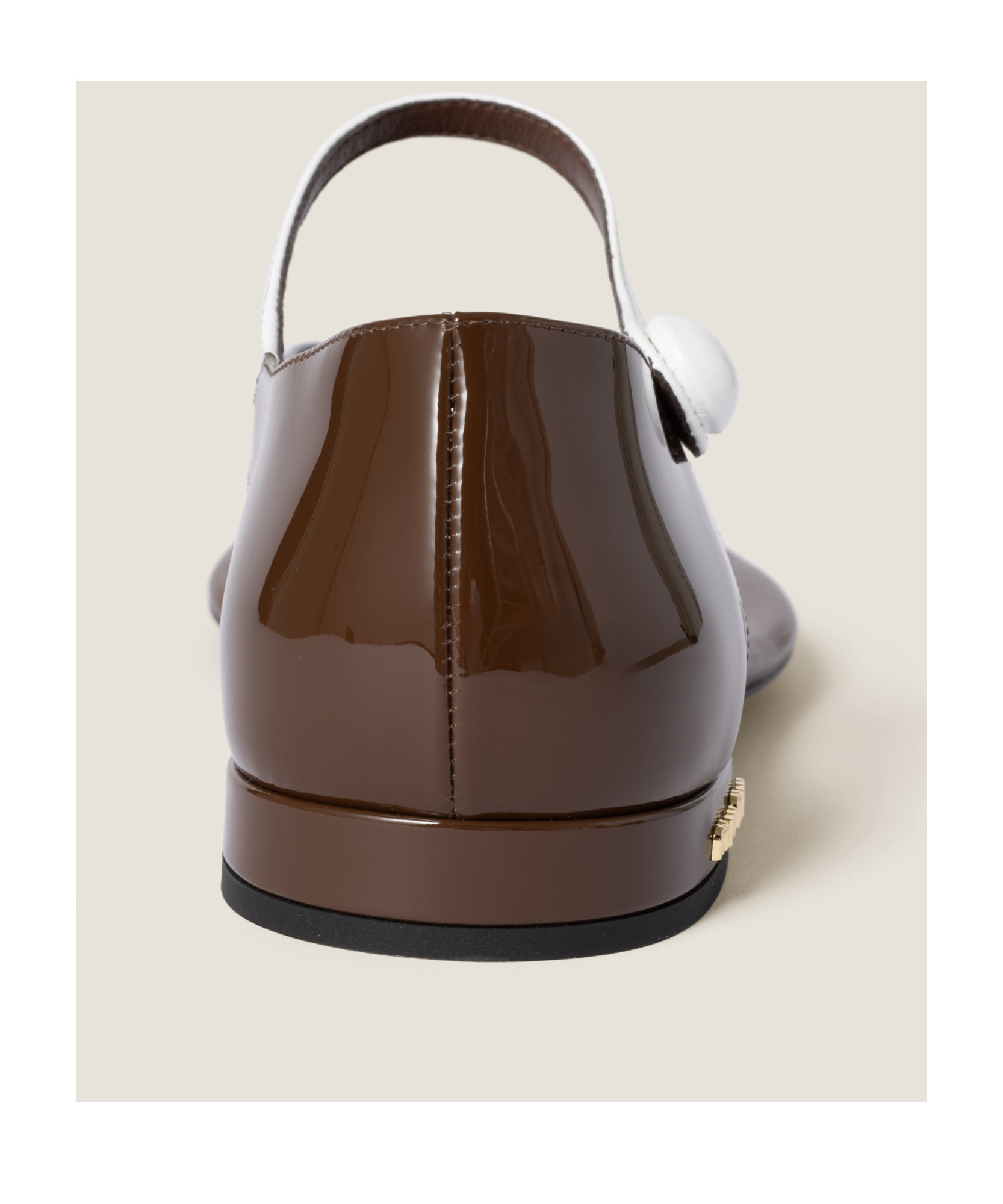 Shop Miu Miu Two-tone Patent Leather Mary Jane Thong Sandals In Rose Wood/white
