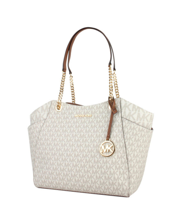 Michael Kors Large Jet Set Shoulder Bag In White