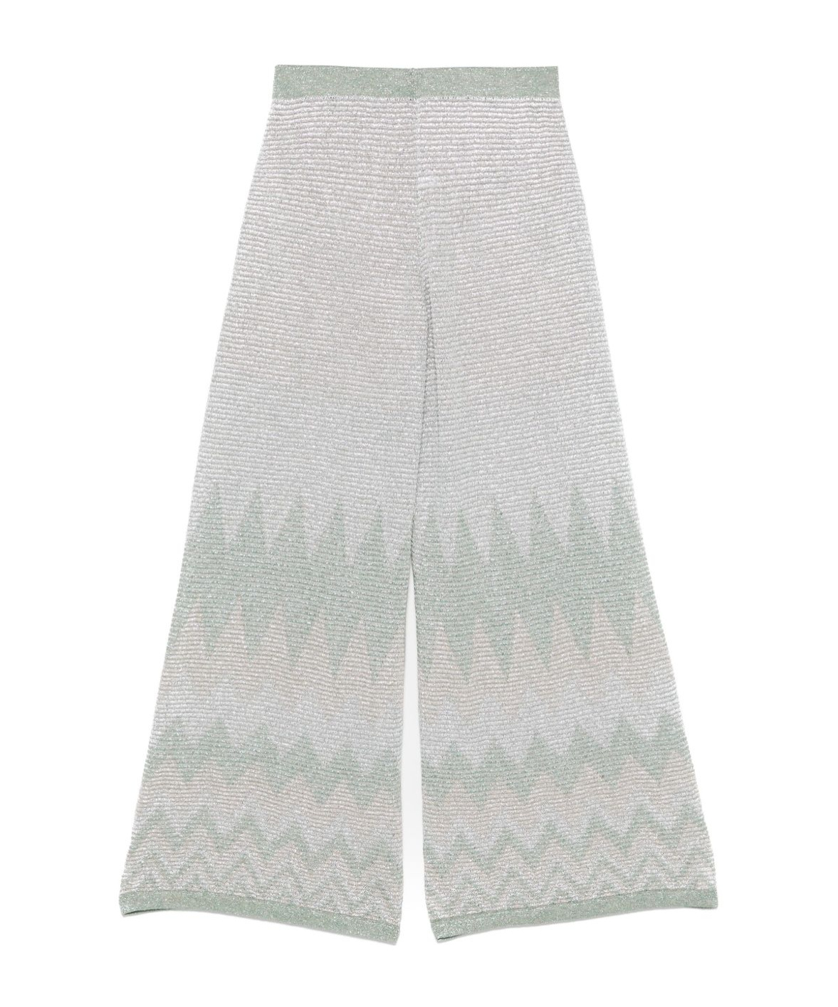 D Exterior Dexterior Wide-leg Trousers With Textured Zigzag Pattern In Gray