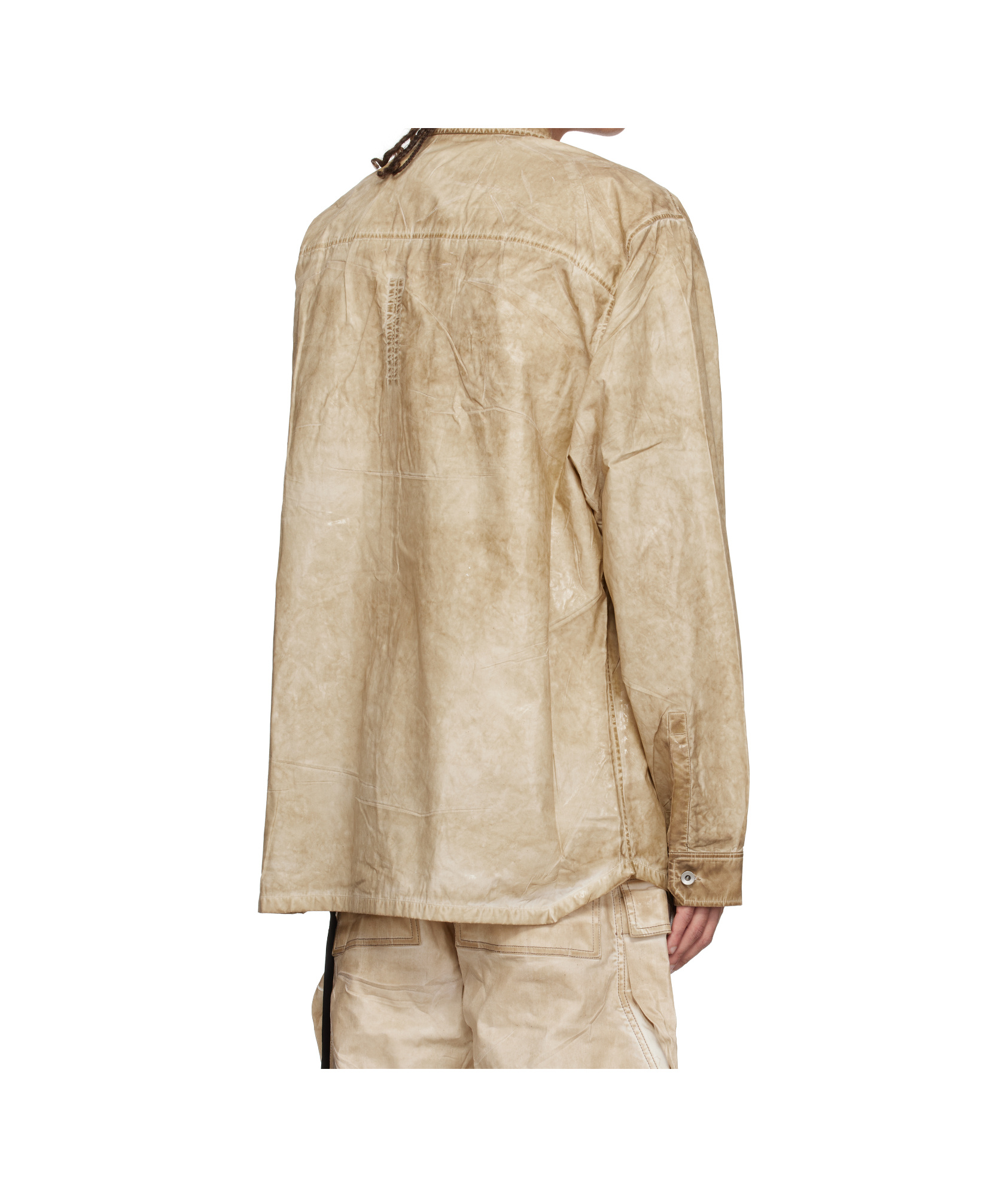 Rick Owens Drkshdw Beige Hollywood Jumbo Overshirt In Nude