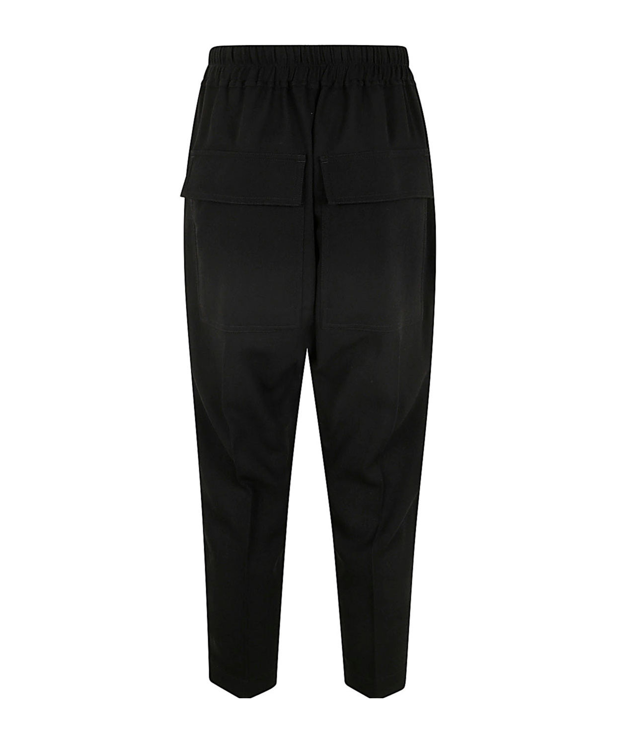 Rick Owens Womens Black Astaires Drawstring Crop-leg High-rise Wool Trouser In Black