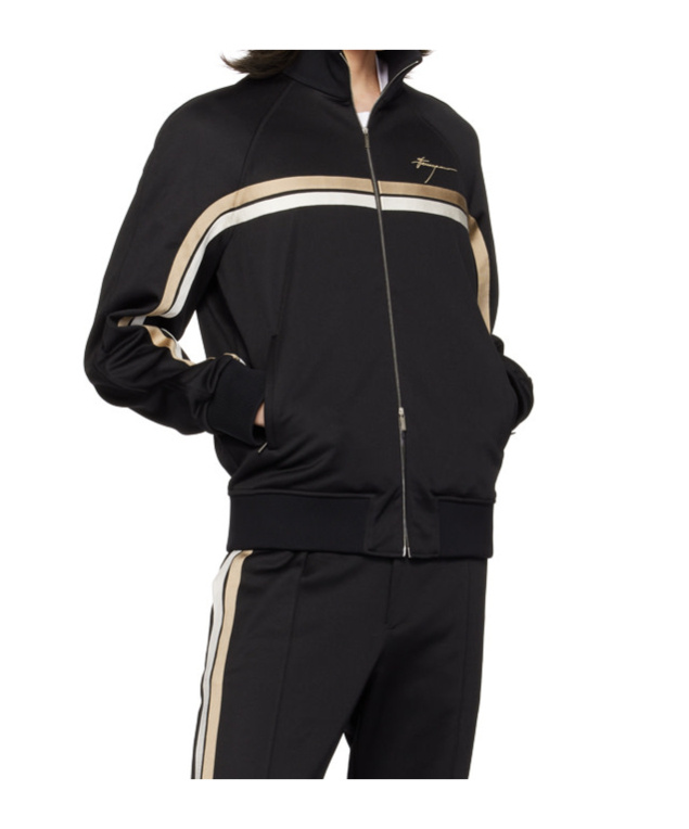 Ferragamo Logo-engraved Zip-up Jacket In Black