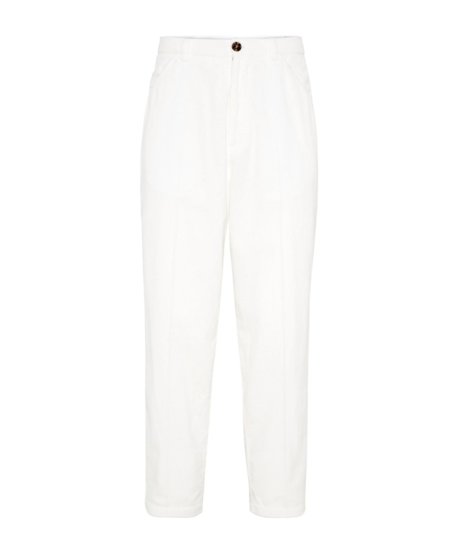 Brunello Cucinelli Cotton Corduroy Tailored Trousers In White