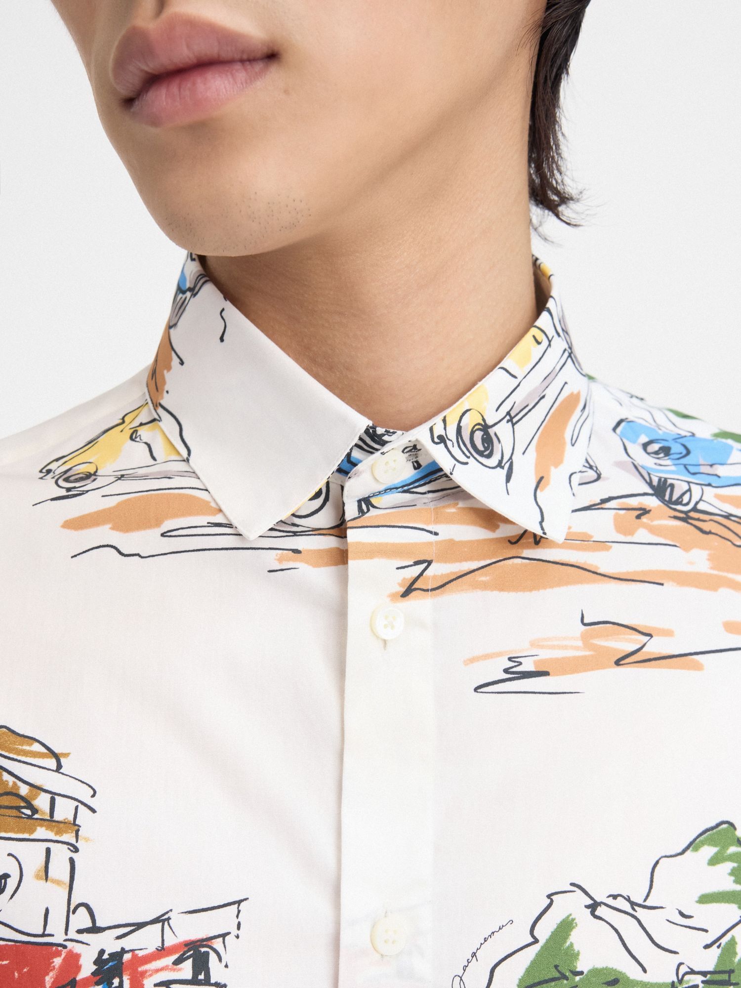 Shop Jacquemus Capri Cars Shirt In White