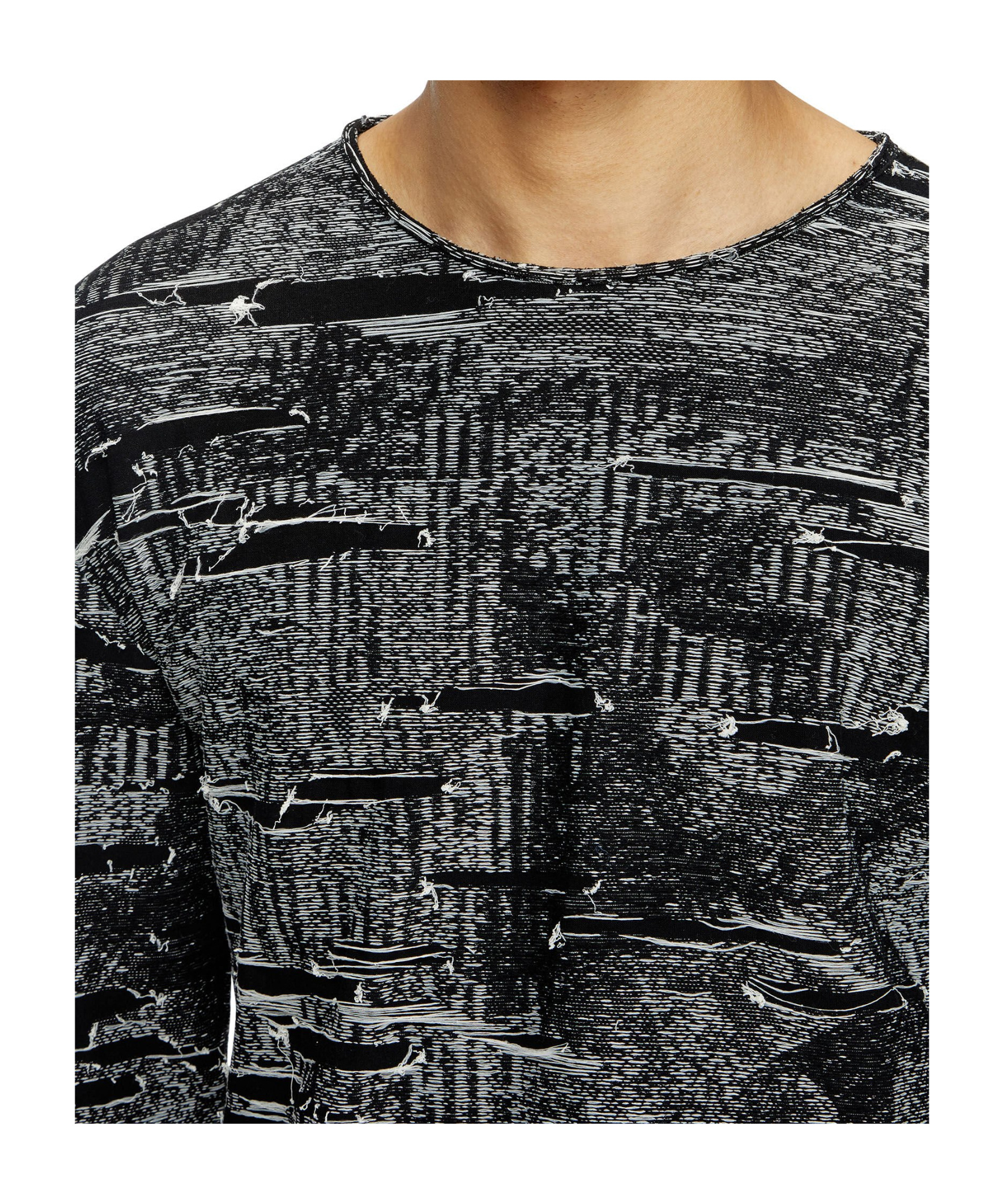 Diesel Jumper With Engineered Distressing In Black