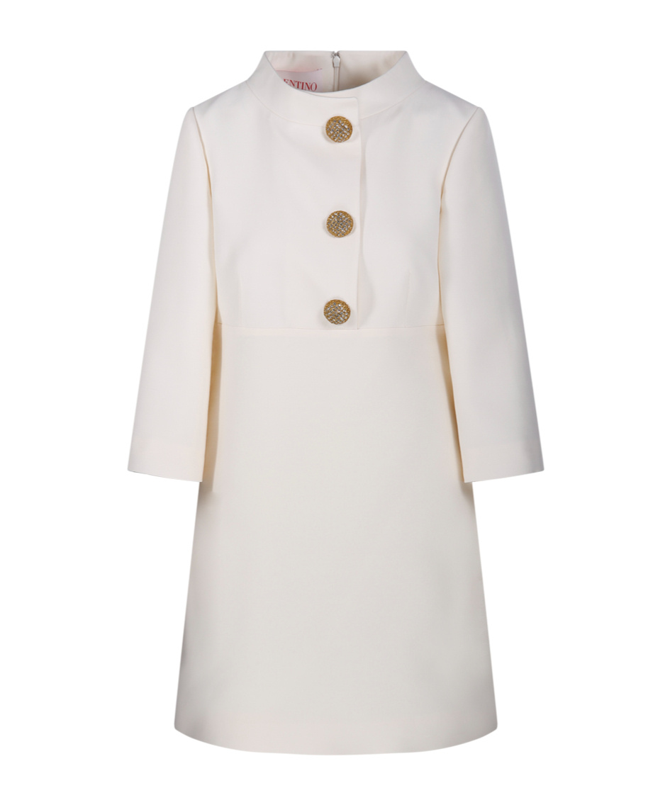 Valentino Stand-neck Dress In White