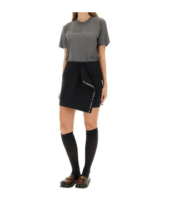 Moschino Short Sleeve Crewneck T-shirt In Animal Print