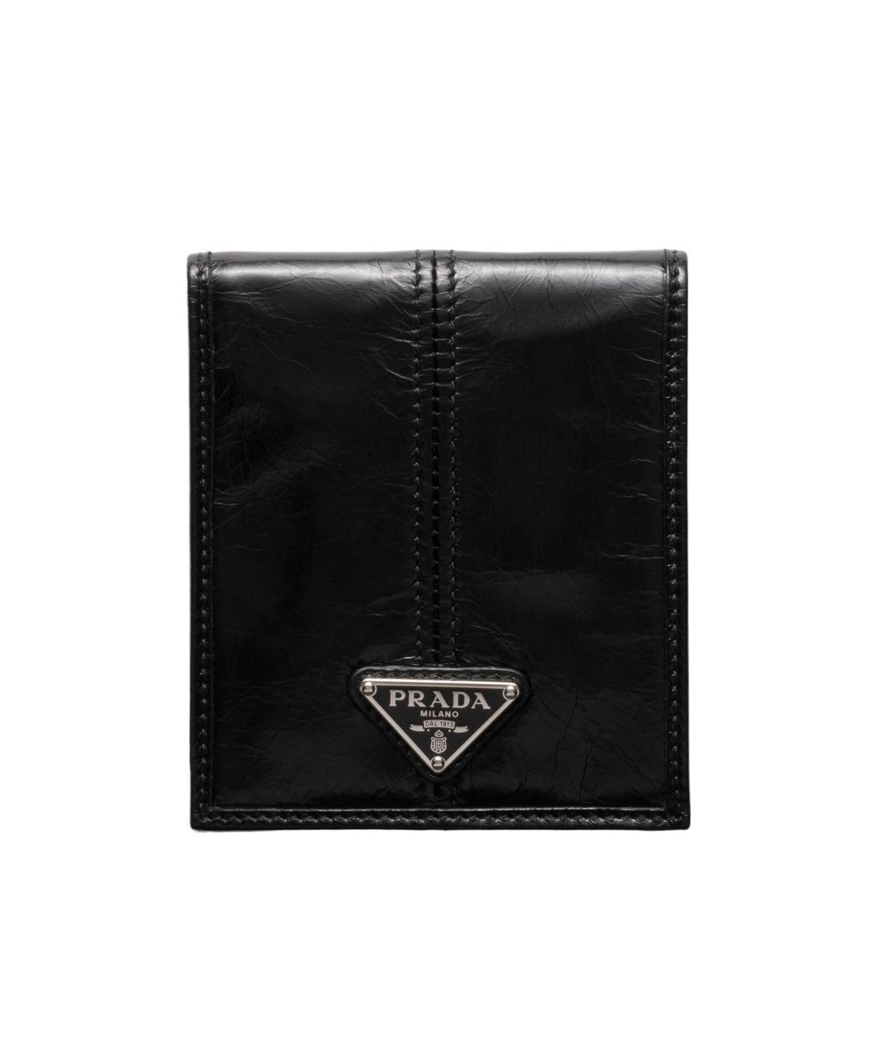 Prada Triangle Logo Wallet In Black