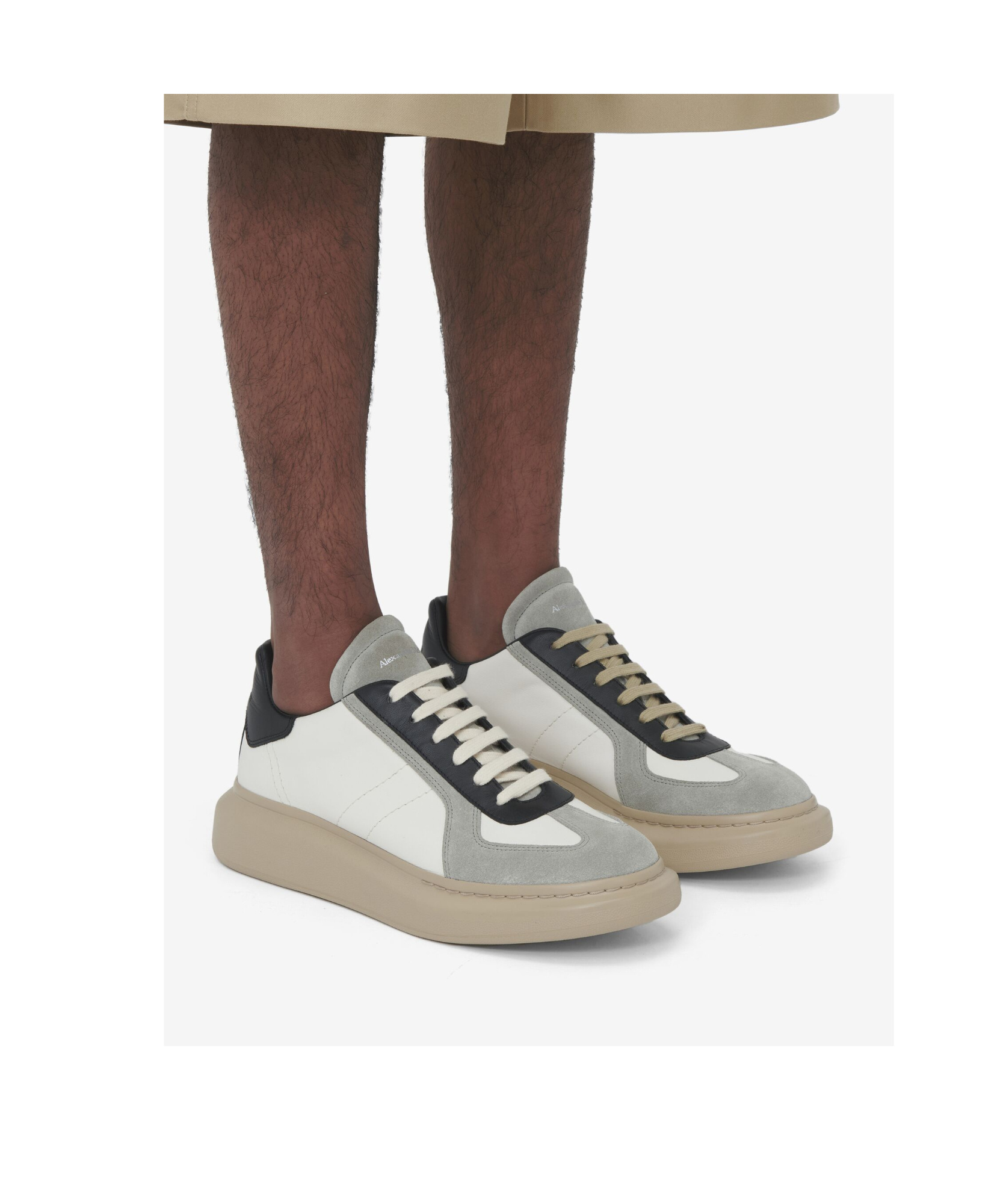 Alexander Mcqueen Calf Leather Sneakers In Nude