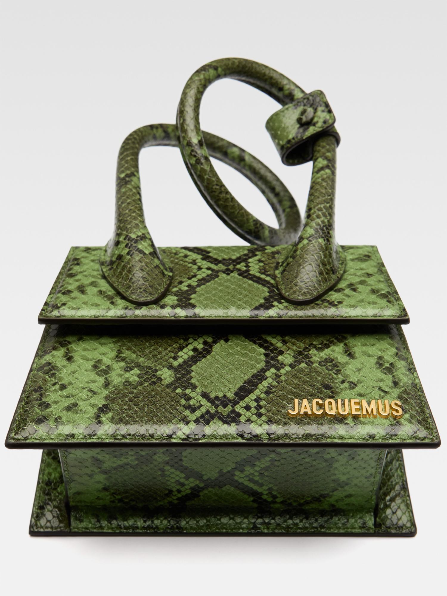 Jacquemus Women Le Chiquito Noeud Leather Handbag In Green