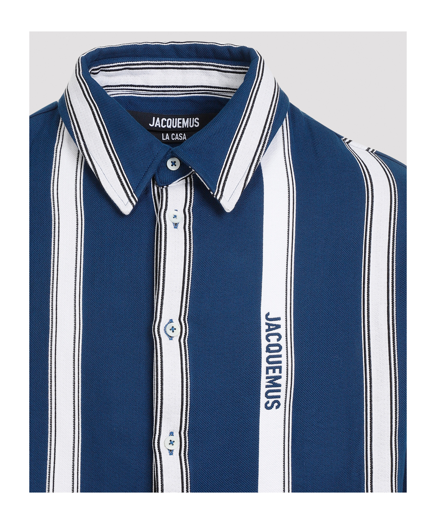 Jacquemus La Chemise Papier Striped Boxy Shirt In Blue