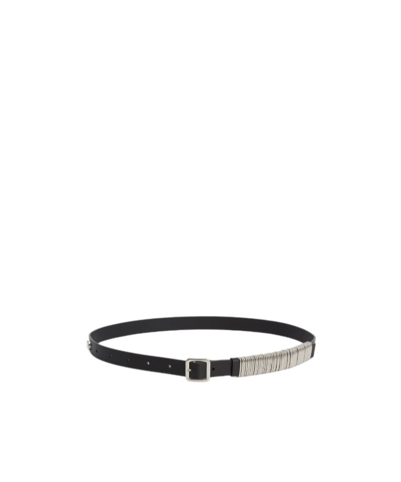 Jil Sander Leather Metal-ring Belt In Black