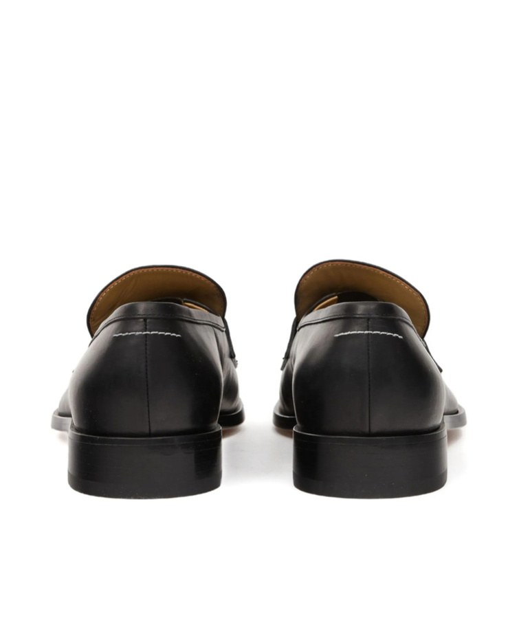 Mm6 Maison Margiela Tabi Leather Slip-on Shoes In Black