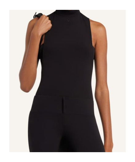 Courrèges Mockneck Jersey Bodysuit In Black