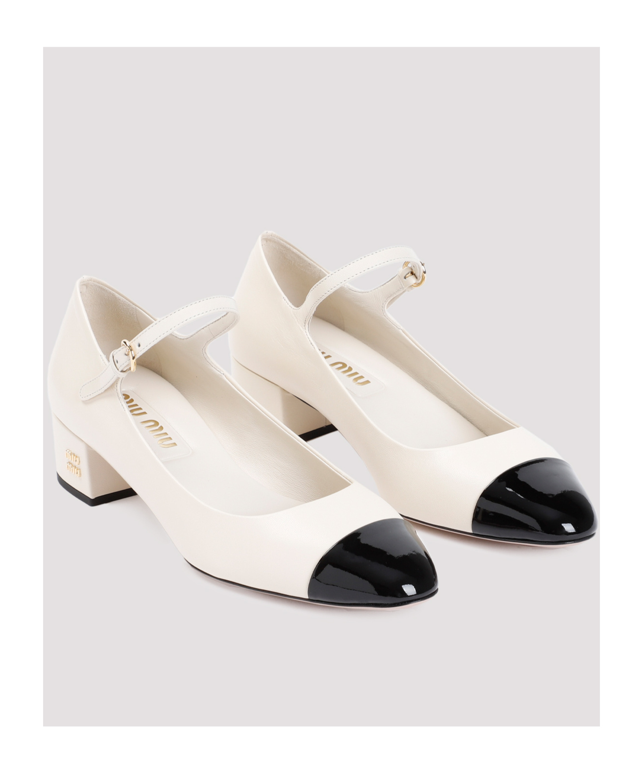 Miu Miu Logo High Heels In White