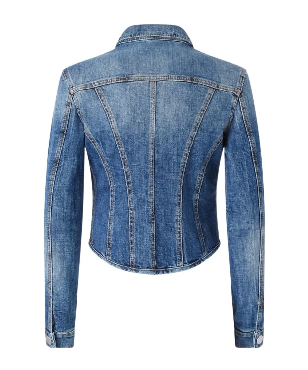 Pinko Indigo Denim Bustier Jacket In Indigo