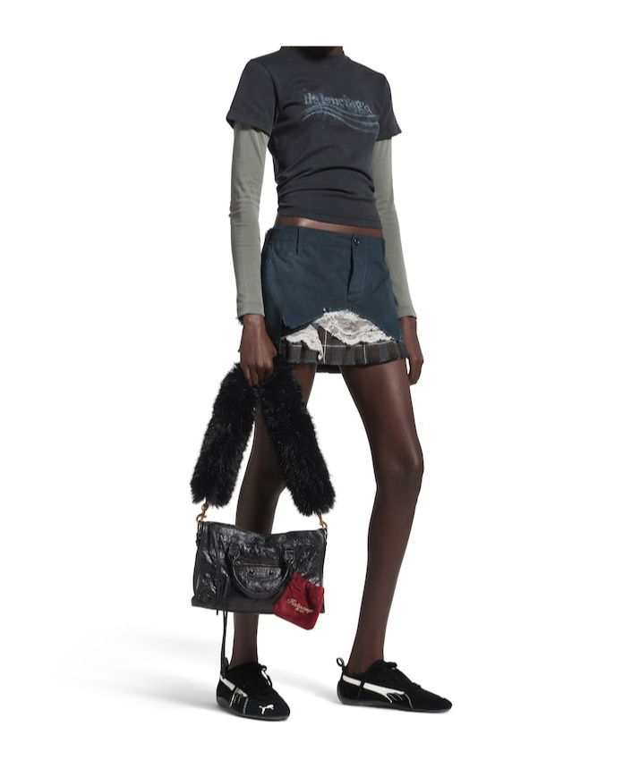 Balenciaga Women's Patched Cargo Skirt In Anthracite In Black