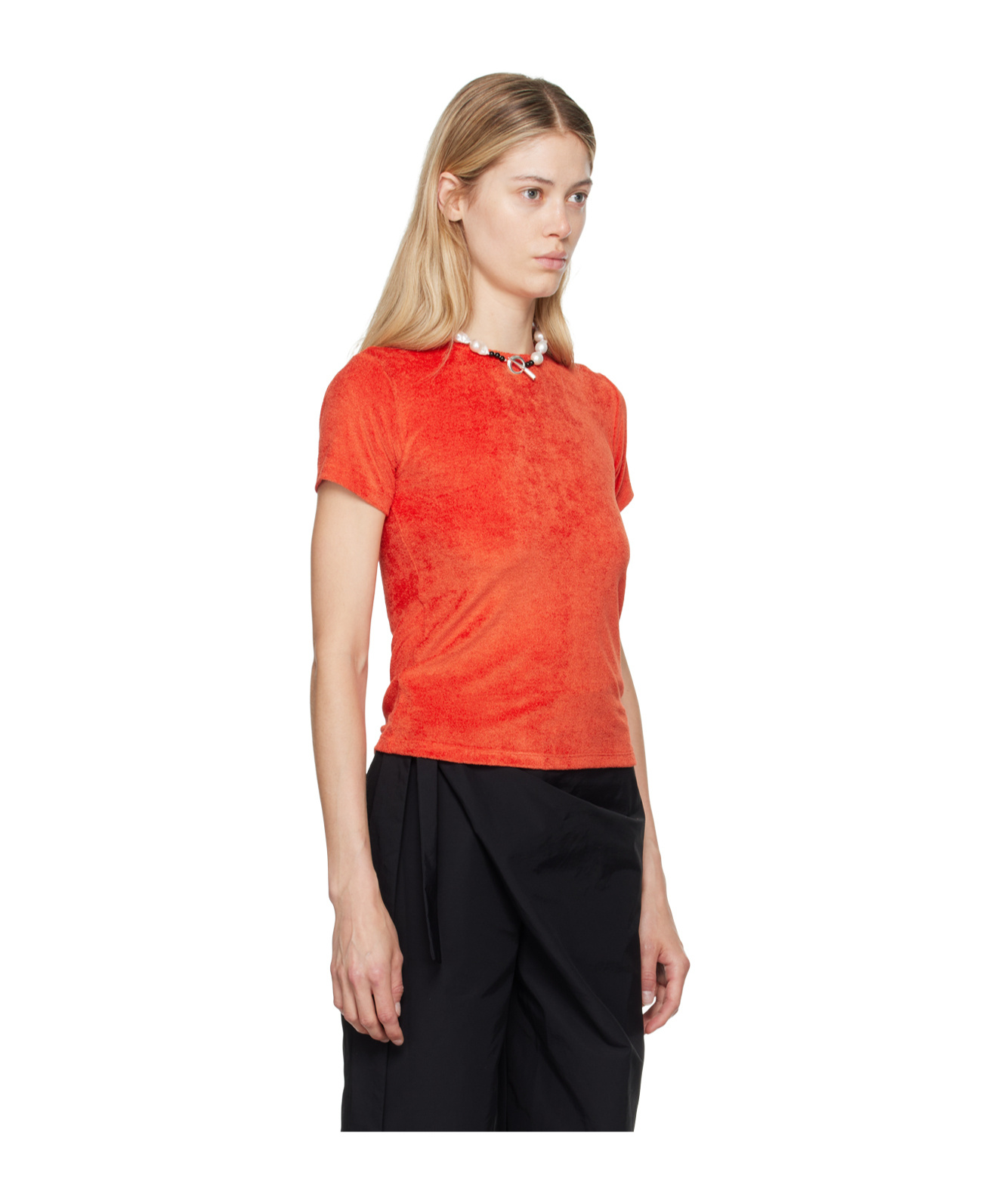 Baserange Item O-neck Short-sleeved T-shirt In Red