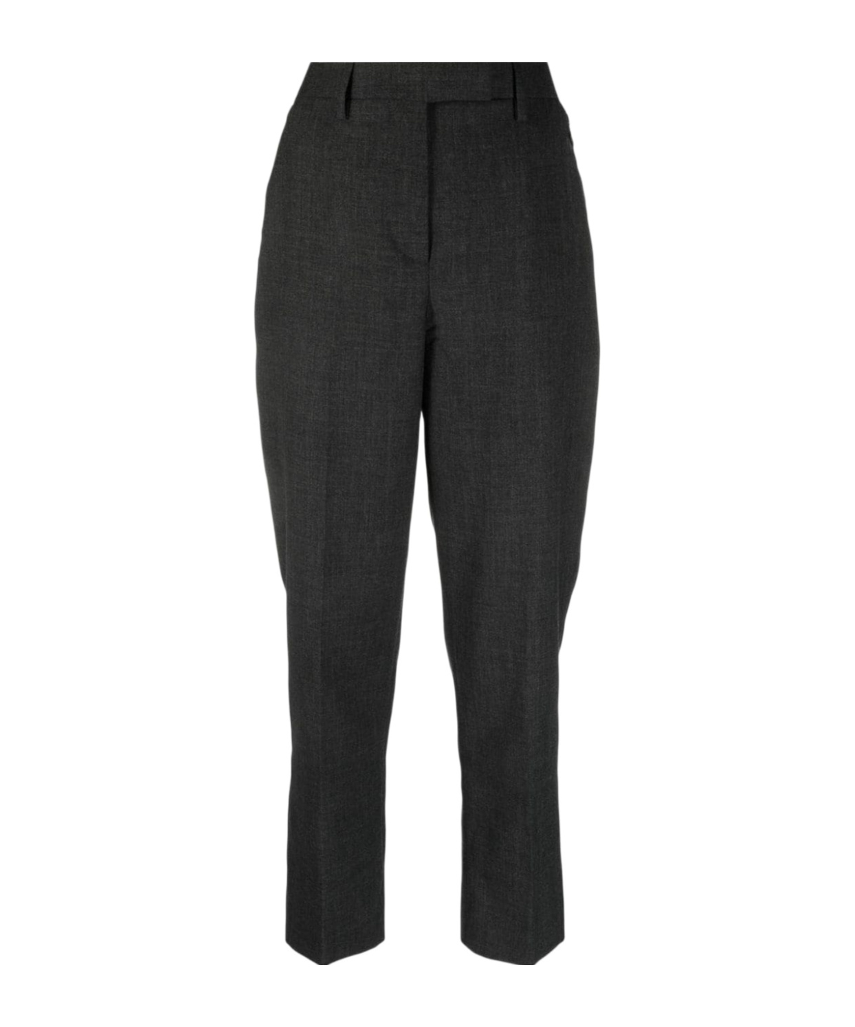 Prada Grey Wool Cropped Trousers In Gray