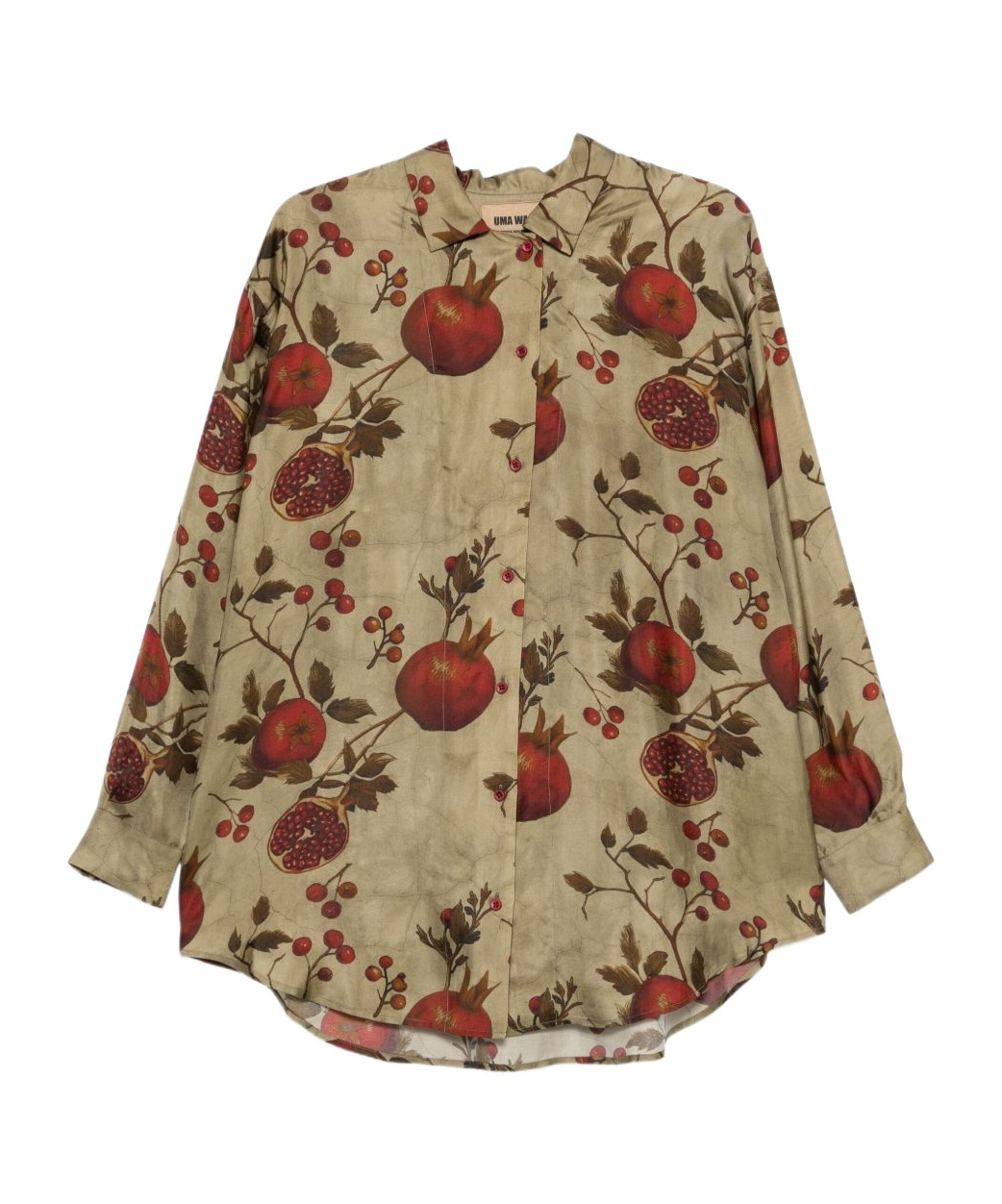 Uma Wang Pomegranate-print Shirt In Brown