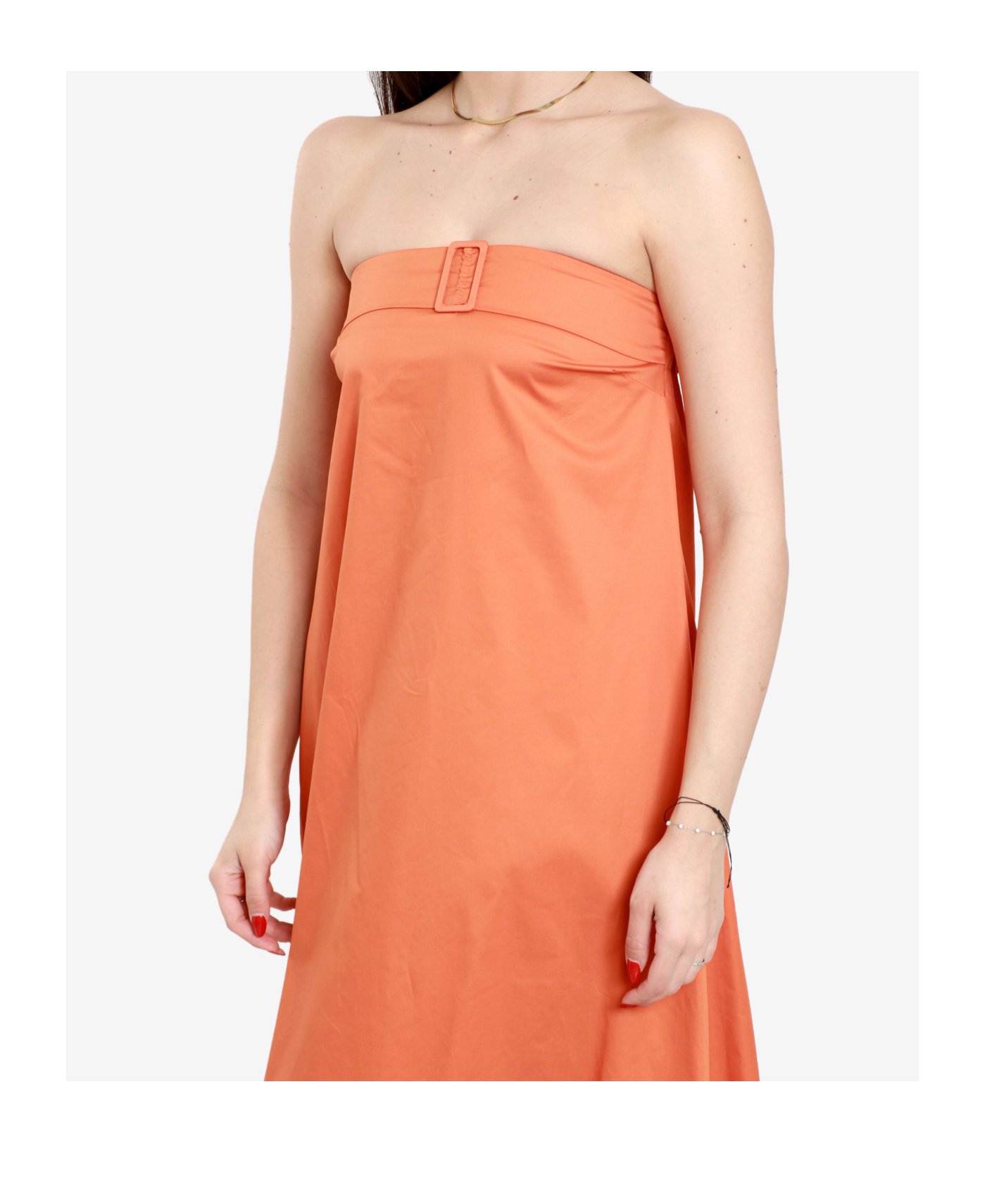 Kaos Woman Maxi Dress Orange Size 6 Cotton In Orange