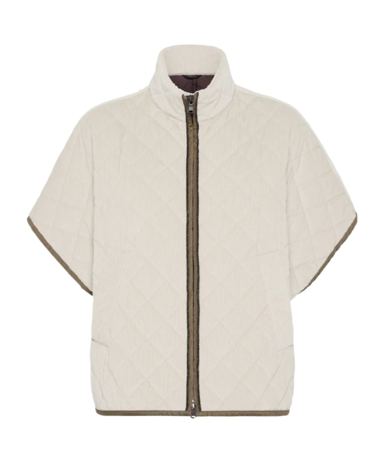 Brunello Cucinelli Corduroy Short-sleeve Cashmere Padded Thermal Jacket