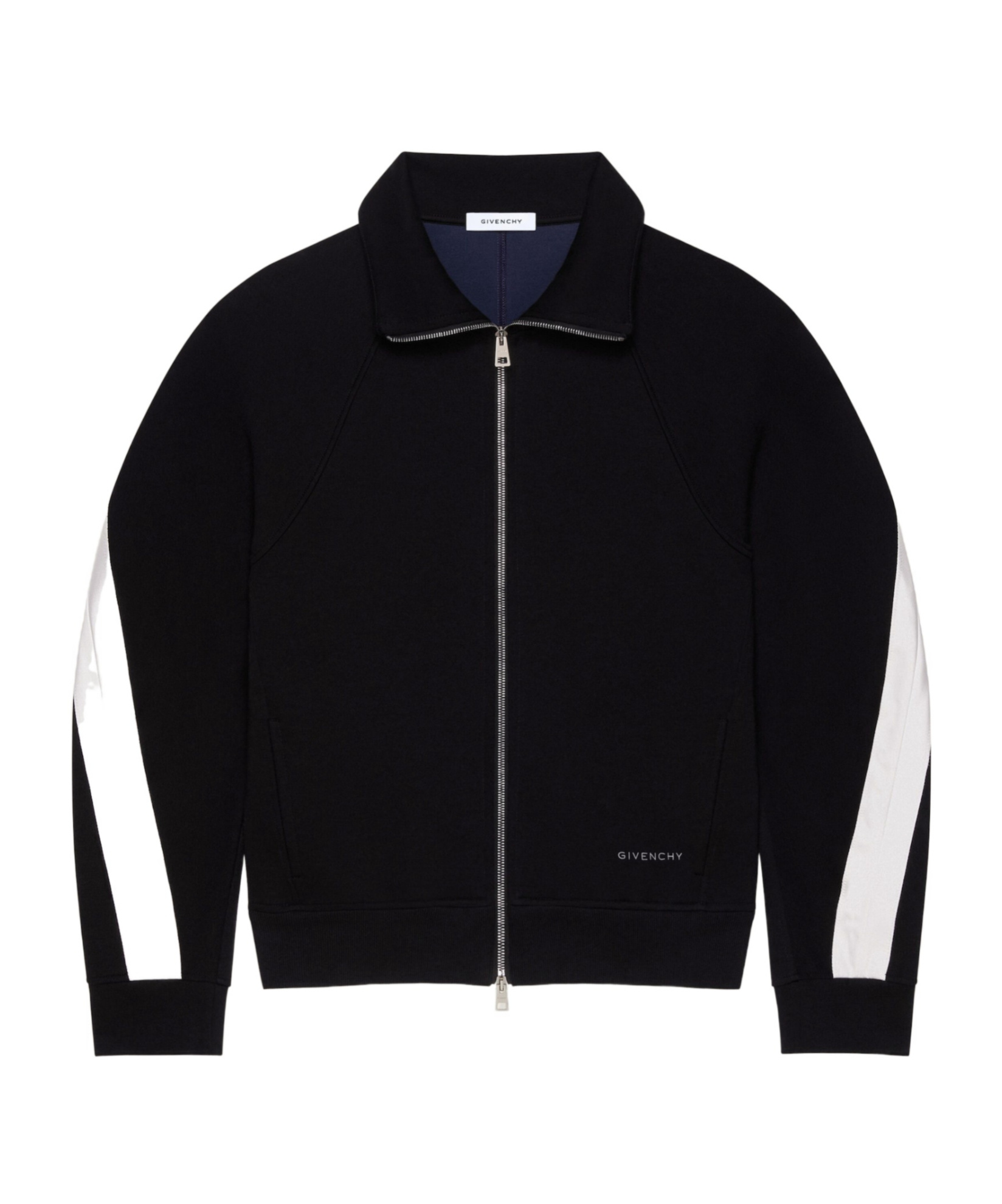 Givenchy Mens Black Open Seam Contrast Zip-through Cotton-jersey Track Jacket In Black