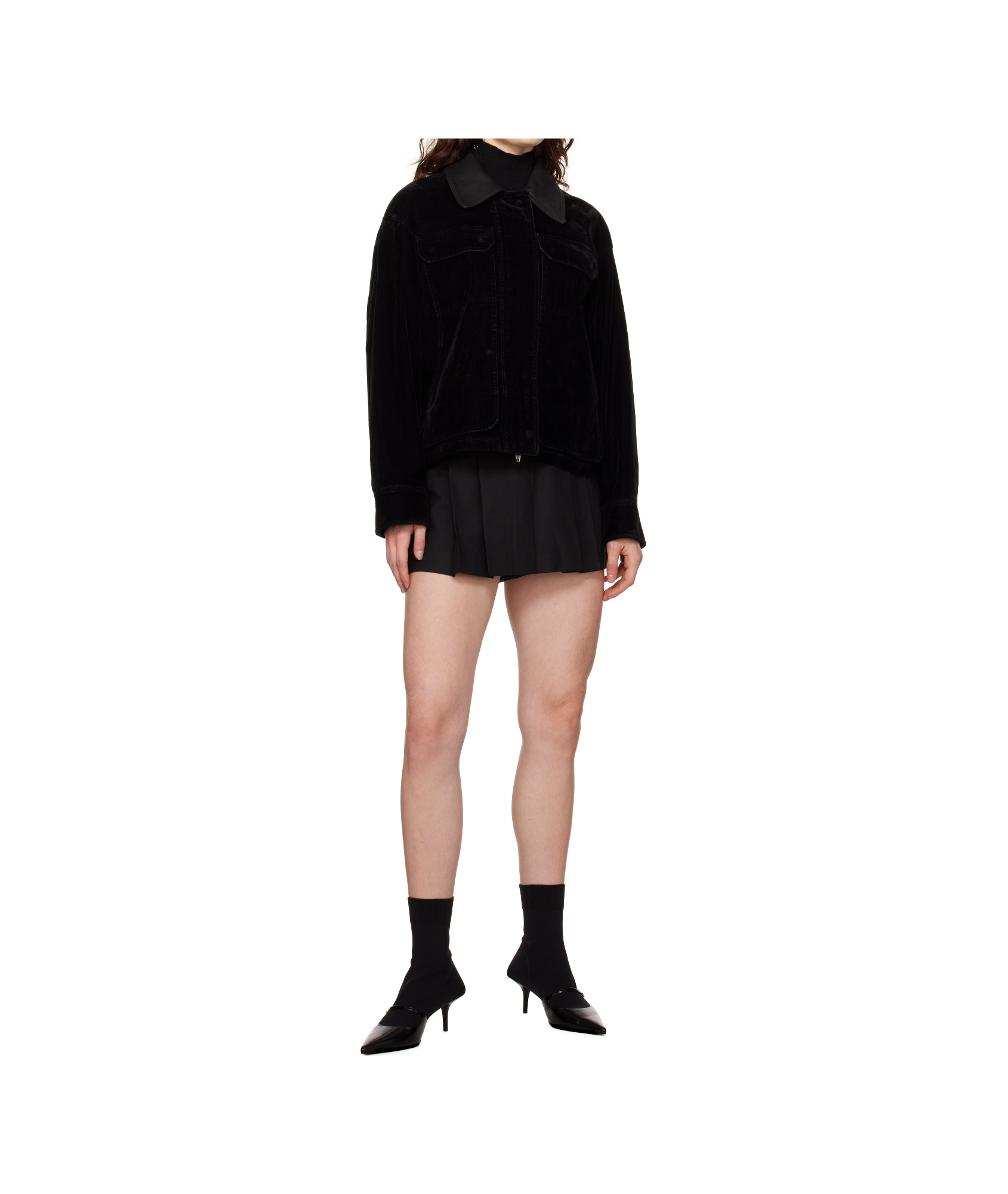 Juunj Pleated Midi Skirt In Black