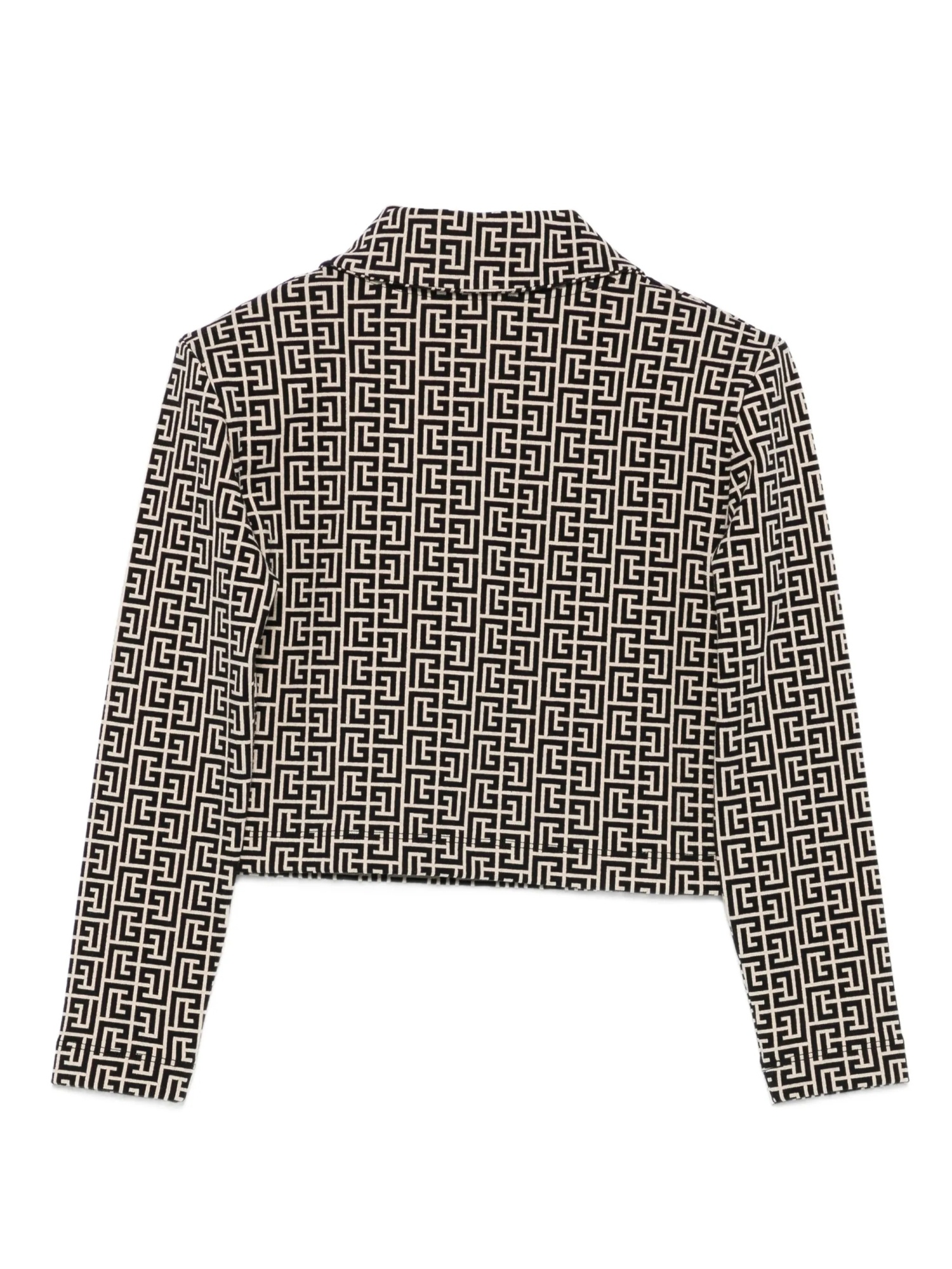 Balmain Geometric-print Buttoned Polo Top In Multi