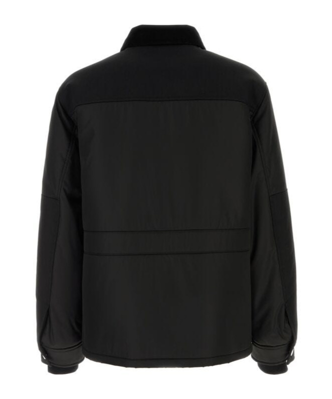 Prada Long-sleeved Casual Jacket In Black