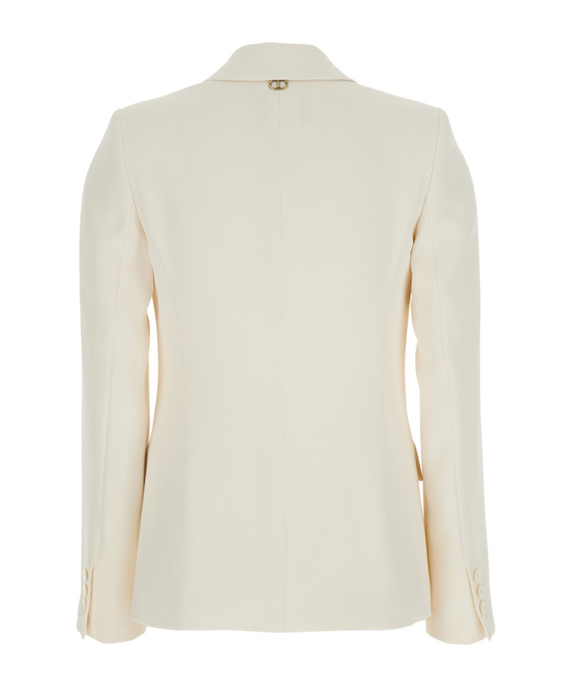 Twinset White Single-breasted Jacket With Notched Revers And Dropped Shoulders In White