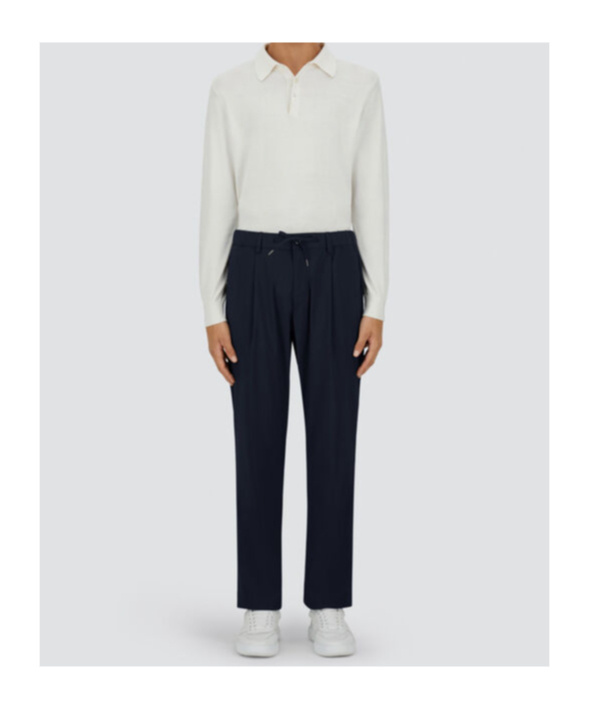 Herno Resort Trousers In Light Nylon Stretch In Blue