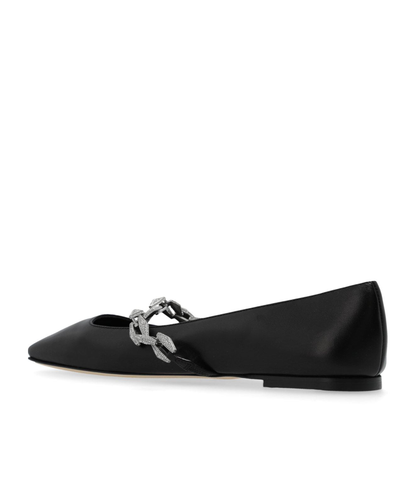 Jimmy Choo Diamond Tilda Nappa Leather Ballet Flats In Black