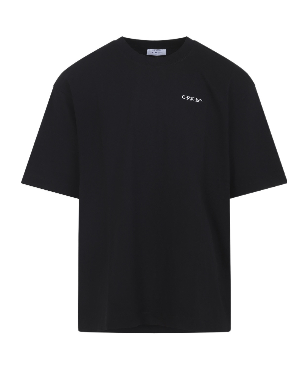 Off-white Graphic Print Short Sleeve Crew Neck T-shirt In Black